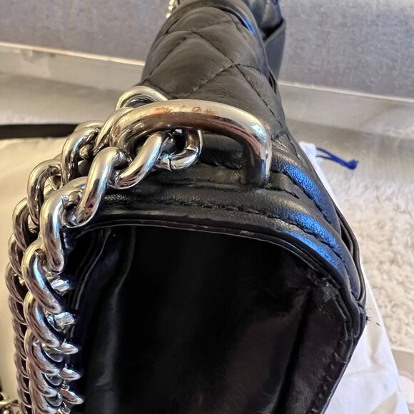 Authentic Rebecca Minkoff Chevron Quilted Love Crossbody Bag Black - Picture 6 of 10